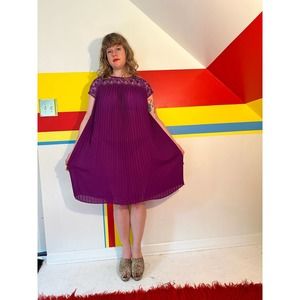 1980s vintage tent dress purple minidress sz Xl plus